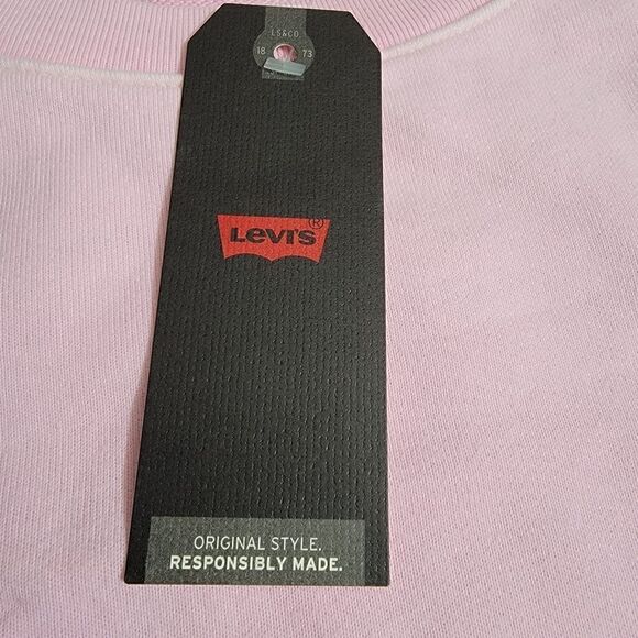 Levi's Sweatshirt Relaxed Fit Pink Red Women's Size Medium M Brushed Fleece New - Picture 10 of 15